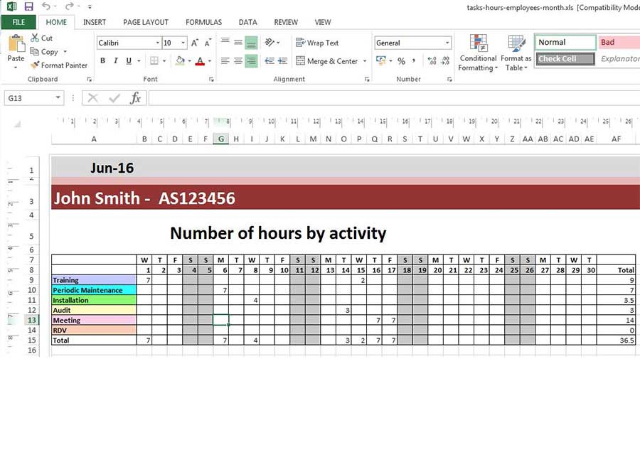 Planning avec roulement  Modèle Excel gratuit - IONOS